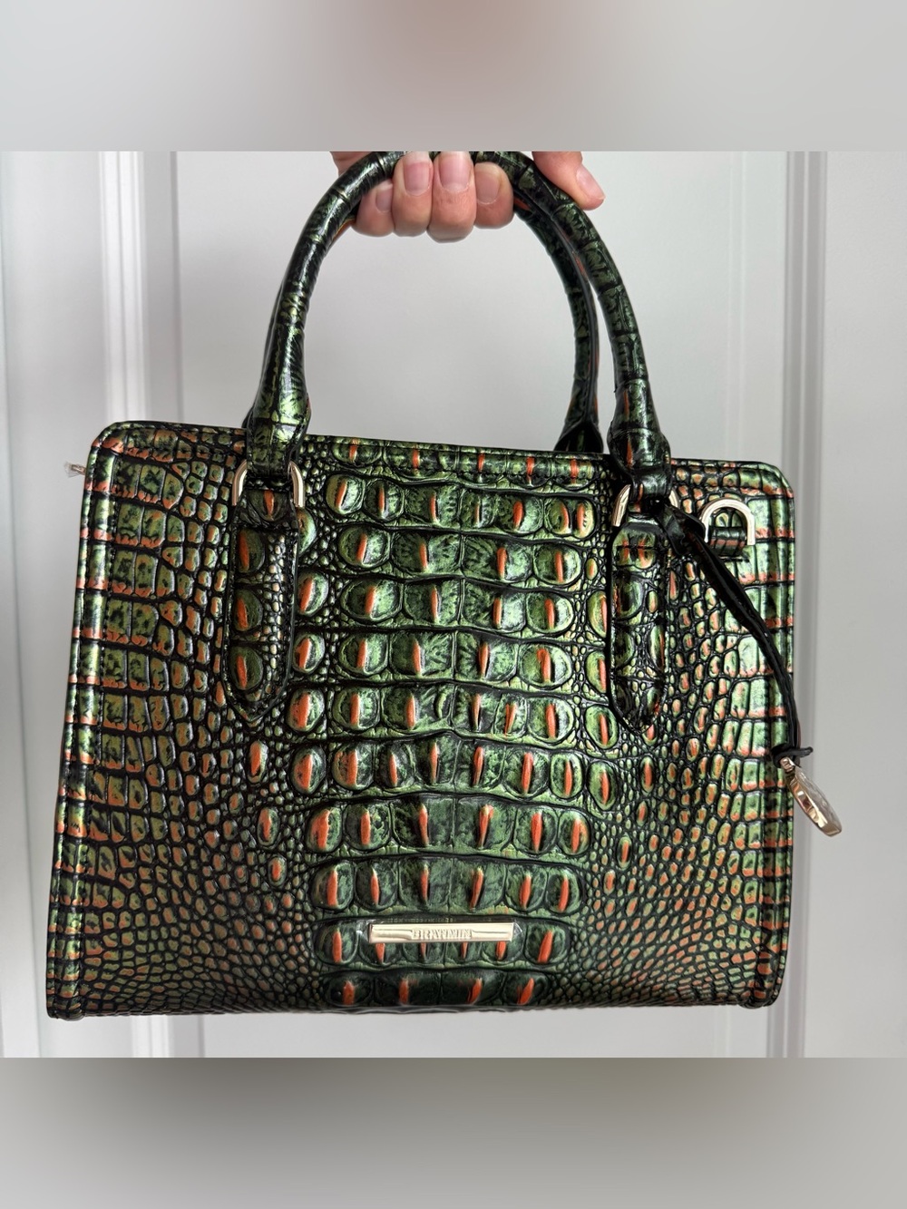 Brahmin Cami Satchel Samba Green Melbourne Leather - Picture 3 of 9